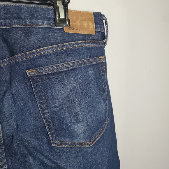 GAP 1969 Men's Slim Dark Wash Straight Boot Cut Jeans W 34 X 30 L - Picture 7 of 12